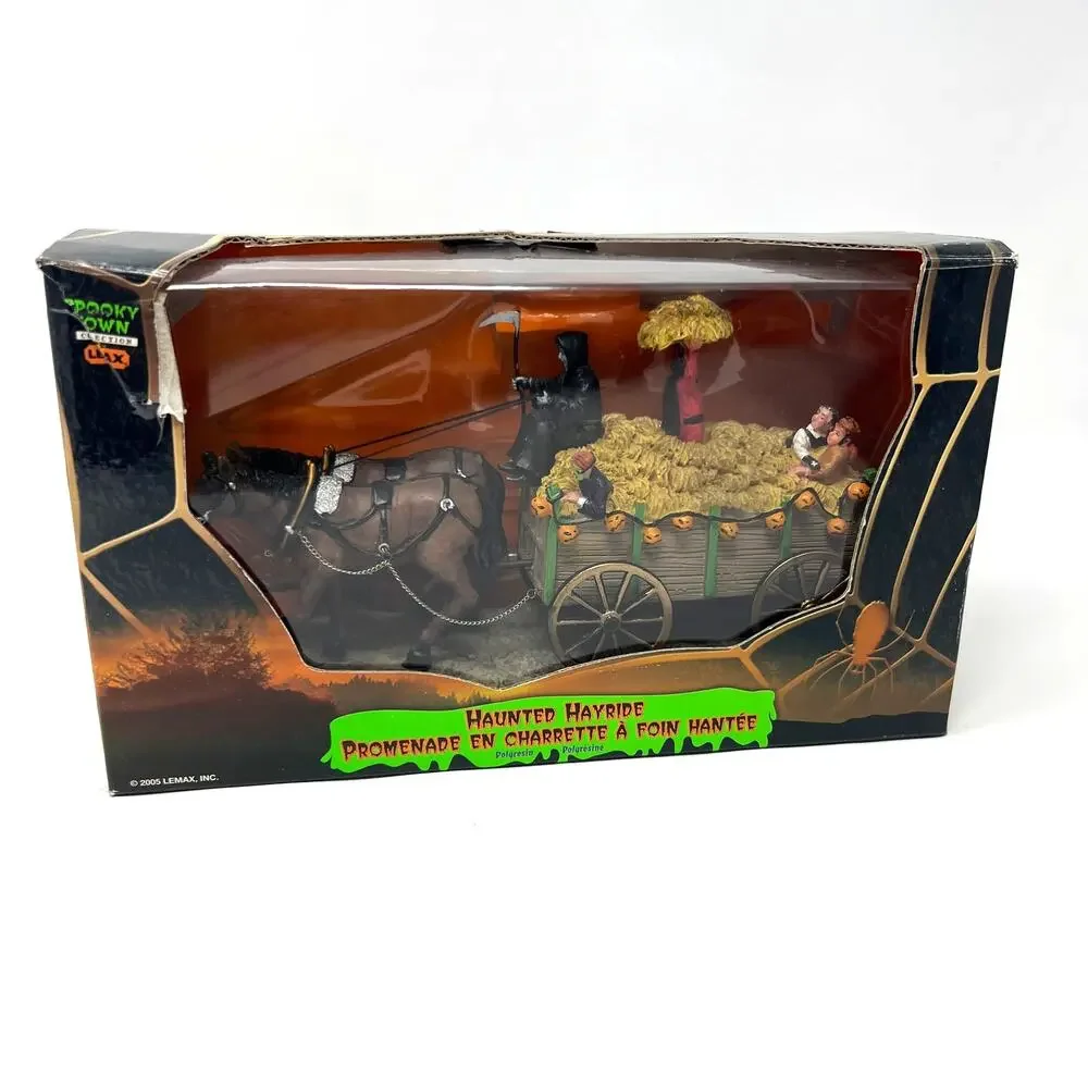 Vintage Lemax Spooky Town Haunted Hayride 53530 Halloween Decor 2005 With Box